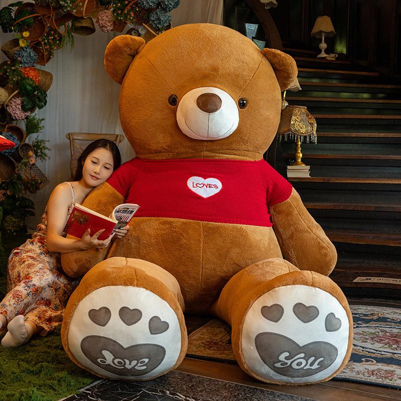 Niedliche übergroße Teddybärpuppe große Bärenpuppe Wurfkissen Plüschtier Umarmbär Ring Nachtmarkt große Puppe