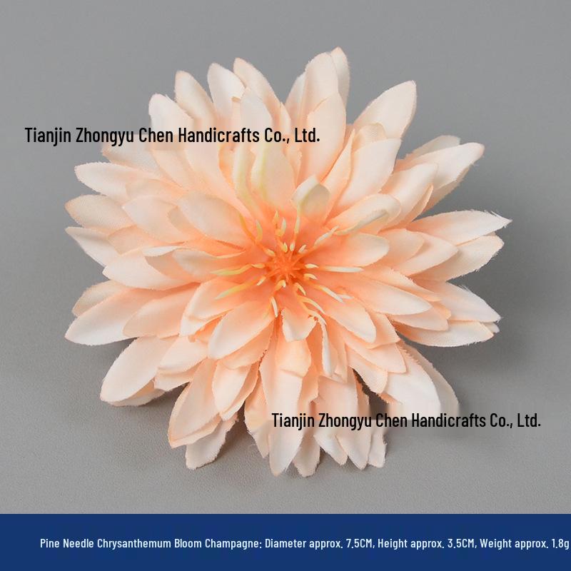 Champagne Silk Imitation Flowers for Hairpins, Hanfu Headdresses, Souvenirs, and Performance Accessories.