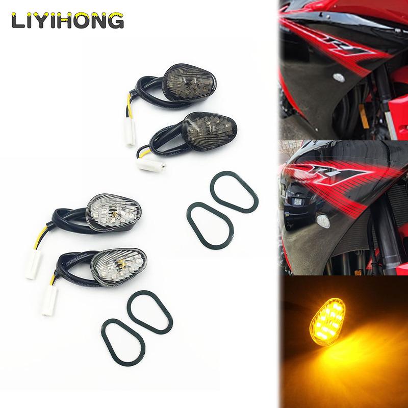 Motorcycle Turn Signals LED Indicator Flashing Lights Bulb Flush Mount for Yamaha YZF R1 2002-2008 for Yamaha YZF R6 2003-2008