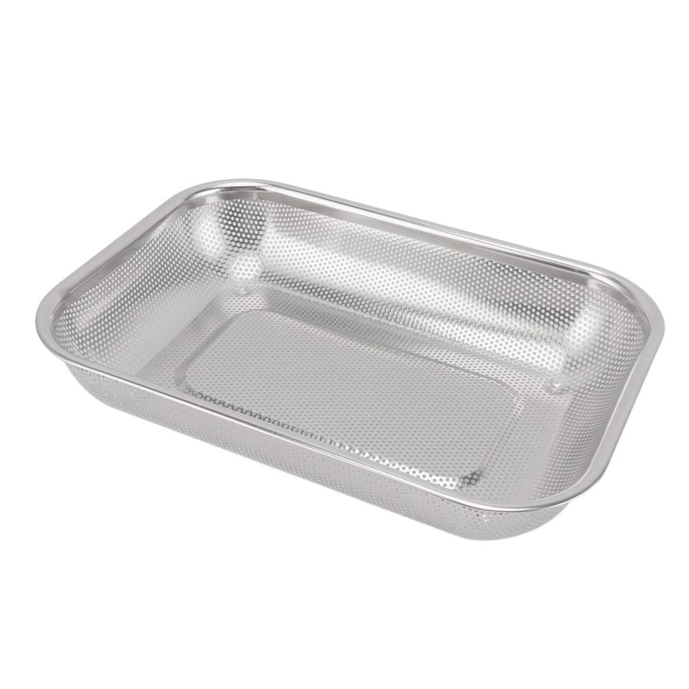 S/L Rectangular Strainer Basket Rectangle Shape Kitchen Strainer Colander  Oil Straining