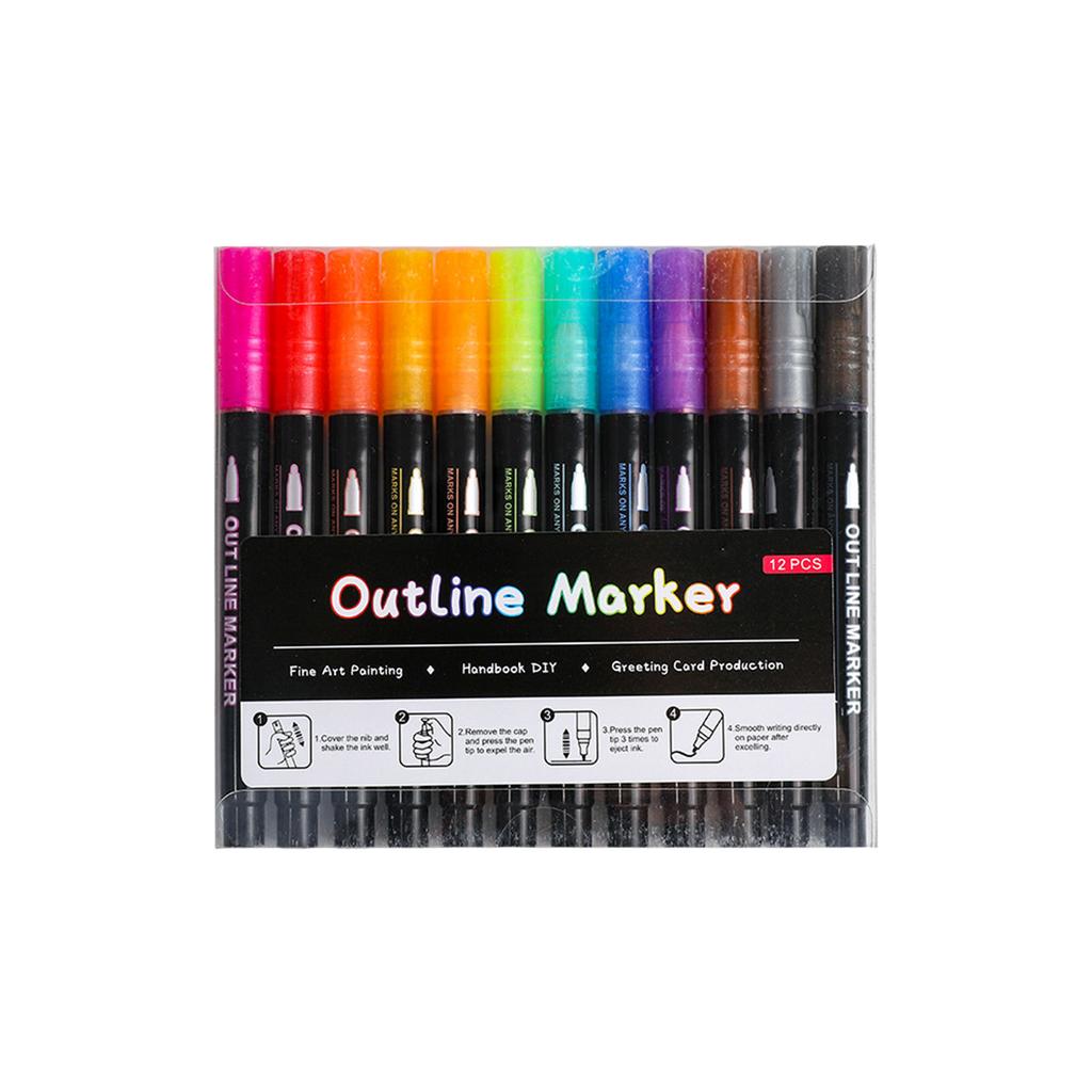 DIY Colored Handbook Highlighter Christmas Card Drawing Outline Pen 5ml