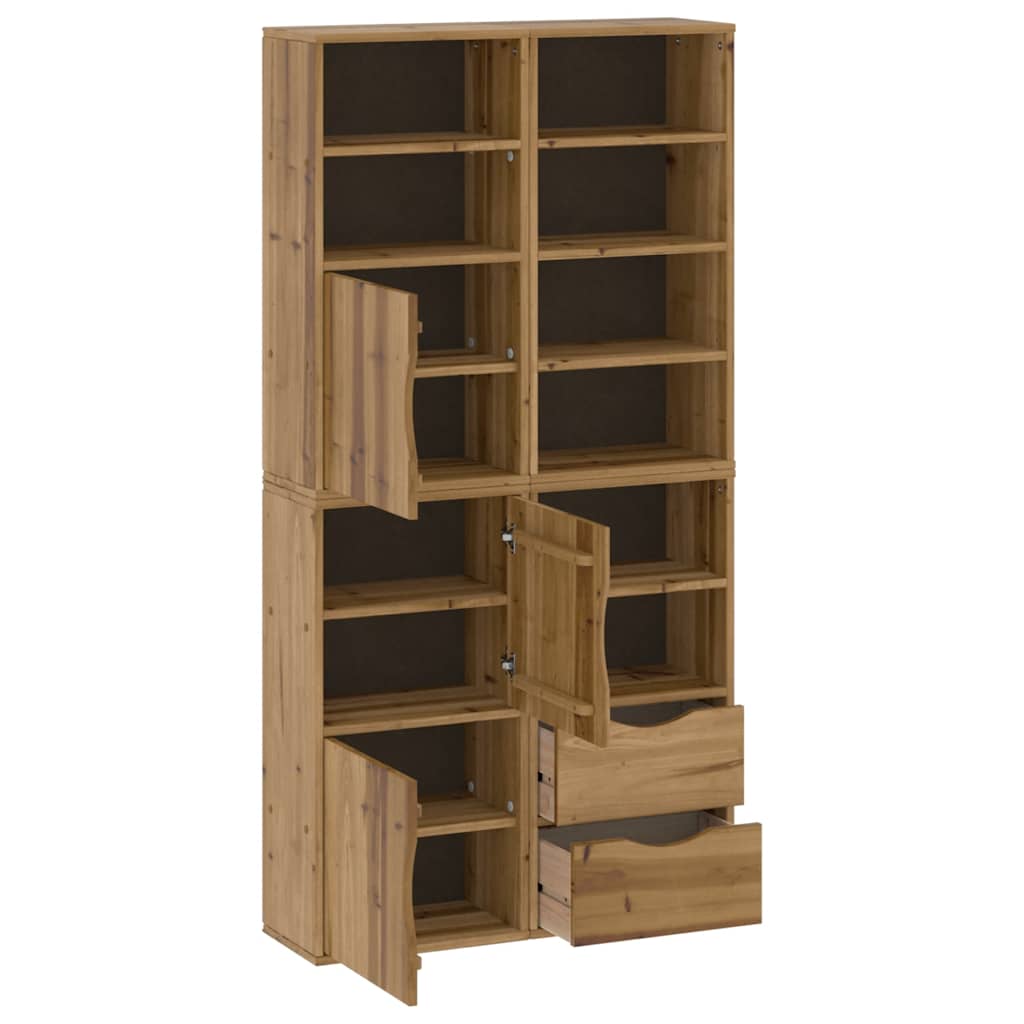 Side Cabinets 4 Pcs ODDA 40x24x79 Cm Solid Pine Wood