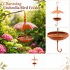 Umbrella Shaped Bird Feeder Hanging Outdoor Garden Bird Feeding Station Patio Yard Decorative Metal Craft with Hook for Birds