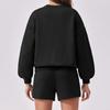 Women's Fashion Sportswear Casual Long-Sleeved Pullover Sweatshirt Drawstring Shorts Set