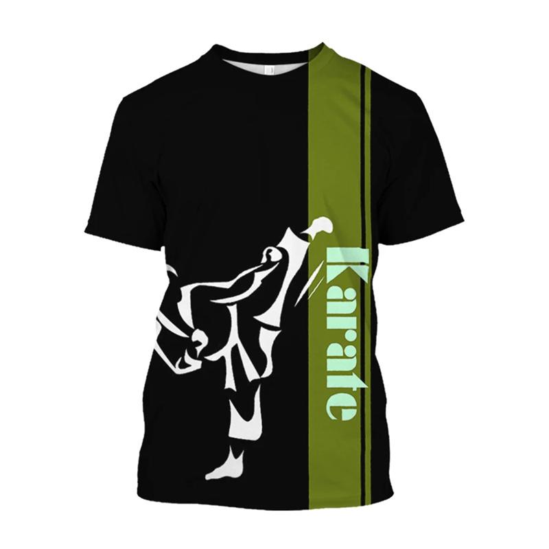 3D Printed Japan Training T Shirt Men Karate Pattern T-Shirts Fashion Round Neck Pullover Oversized Short Sleeve Tees Sport Tops