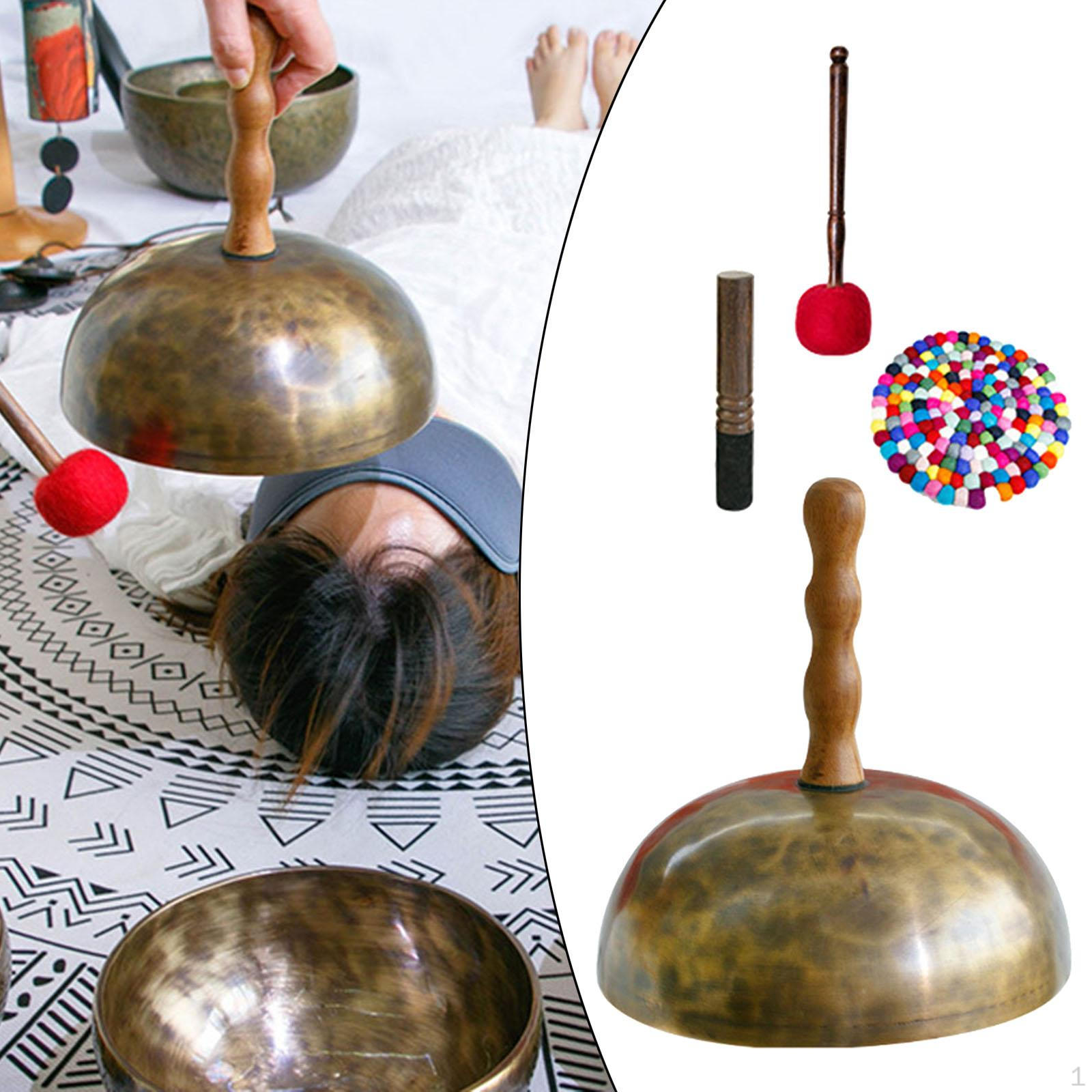 

Поющие чаши, набор подушек-колотушек, тибетская чаша со съемной ручкой для йоги Small