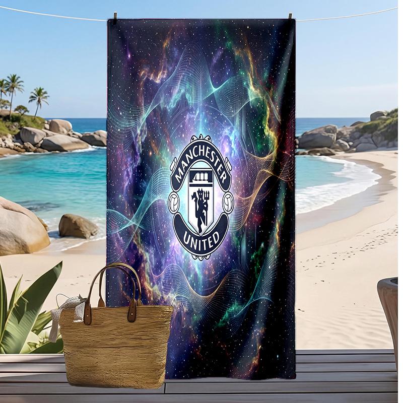Manchester United Printed Beach Towel Quick Dry Soft TowelPortable Large Rectangular Beach Blanket for Travel Swimming Pool