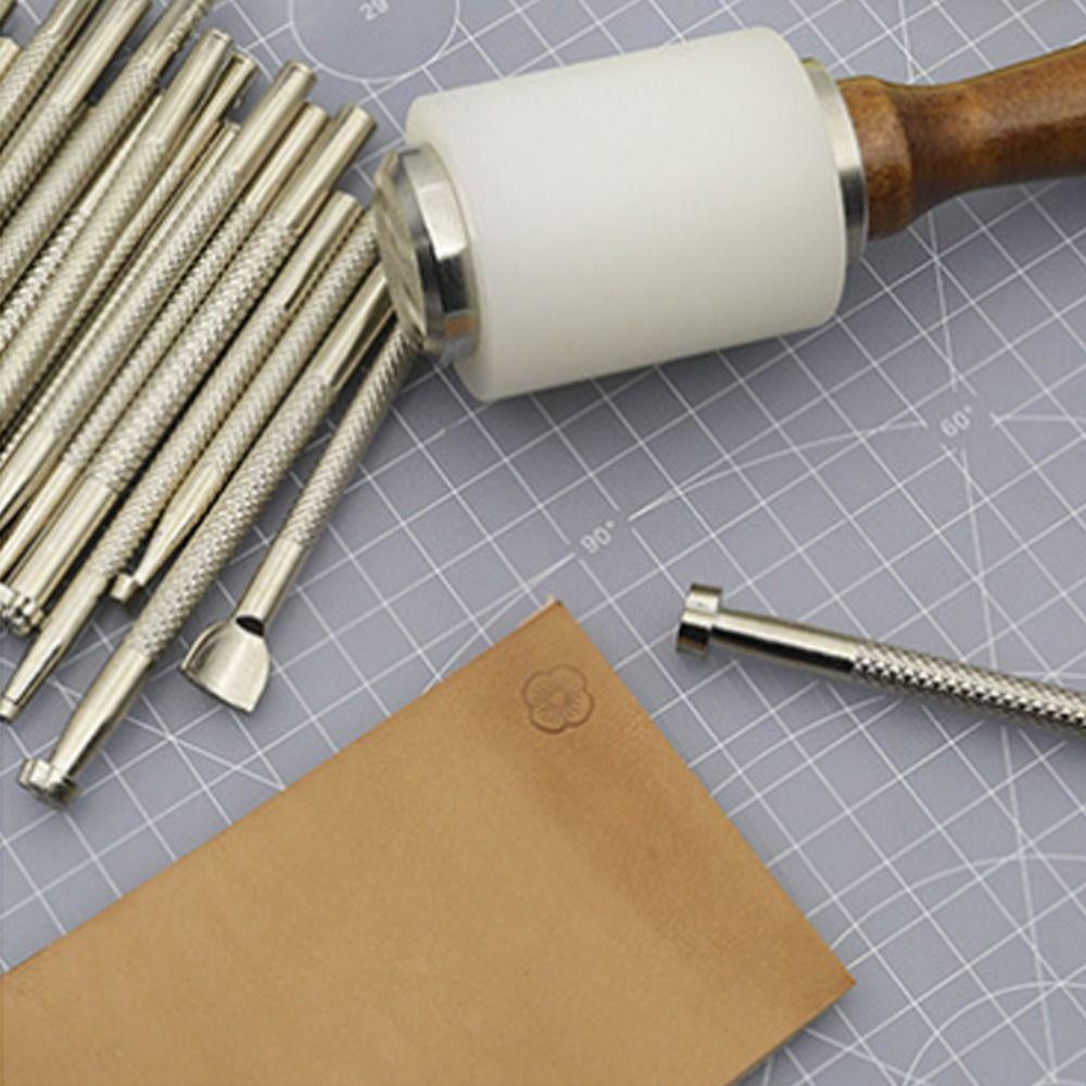 20Pcs Pattern Carved Leather Embossing Tools Multiple Patterns Carving Tool Hand Working