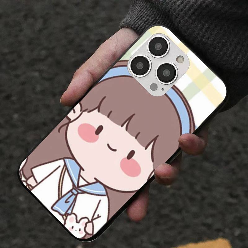 Cute Cartoon Girl Phone Case For Iphone 7 8 Plus X Xr Xs 11 12 13 Se2020 Mini Mobile Iphones 14 Pro Max Case