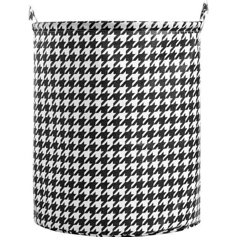 Houndstooth Foldable Laundry Hamper - Thickened Storage for Dorms, Toys, and Bathroom.