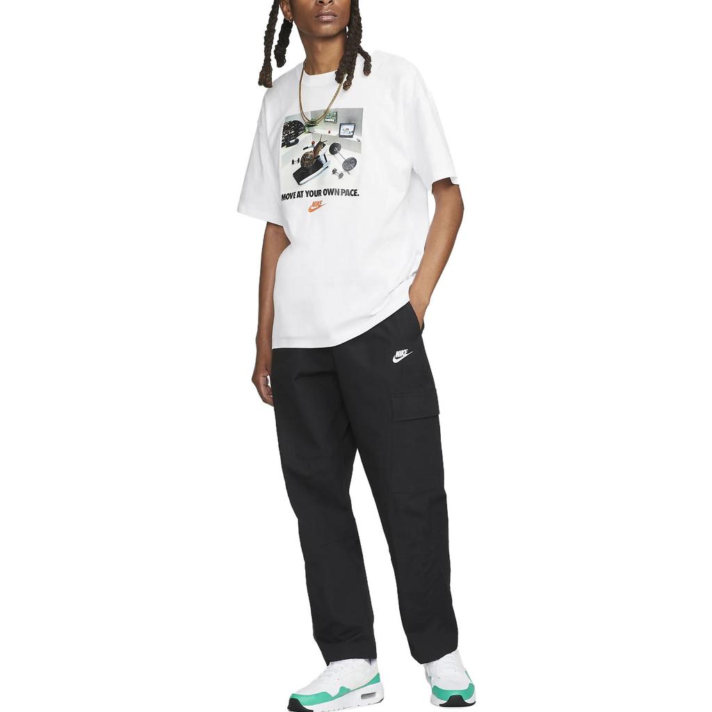 Nike T Shirts Men's White Crew Neck Moderate Straight Fit FB9823-100