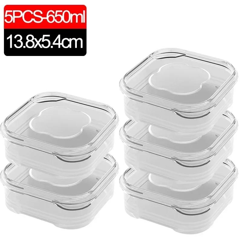1/10 ks Malé krabičky na uchovávání potravin Lednička Mražené maso Zelenina Box na udržení čerstvosti Průhledná Kuchyňská Sealed úložná krabička