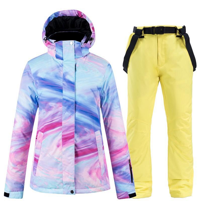 Winter Outdoor Ski Suit, Women's Thermal Snowboard and Snowboard Ski Pants Suit.