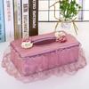 Rectangle Cloth Plastic Tissue Box Home Living Room Dining Table Decorate Lace European Style Originality Tissue Storage Boxes