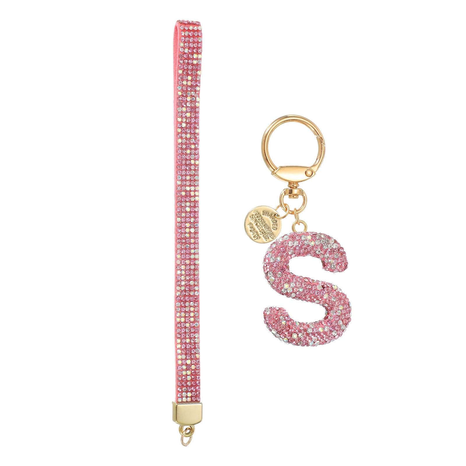 

[uxcell] Women s Initial Letter Keychain, Letter S, with Heart Decoration, Glitter, for Bags, Handbags, Cars, Keys, and Accessories, Rental, Pink