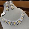 Wih Yellow Diamond Necklace Earrings Luxury Celebrity Temperament Women'S Evening Dress Banquet Jewelry