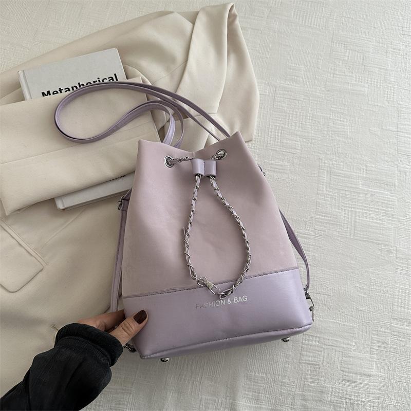 

Стильная и простая универсальная сумка-ведро на цепочке 2025 весна и лето новая дорожная на плечо кроссбоди женская оптом фиолетовый