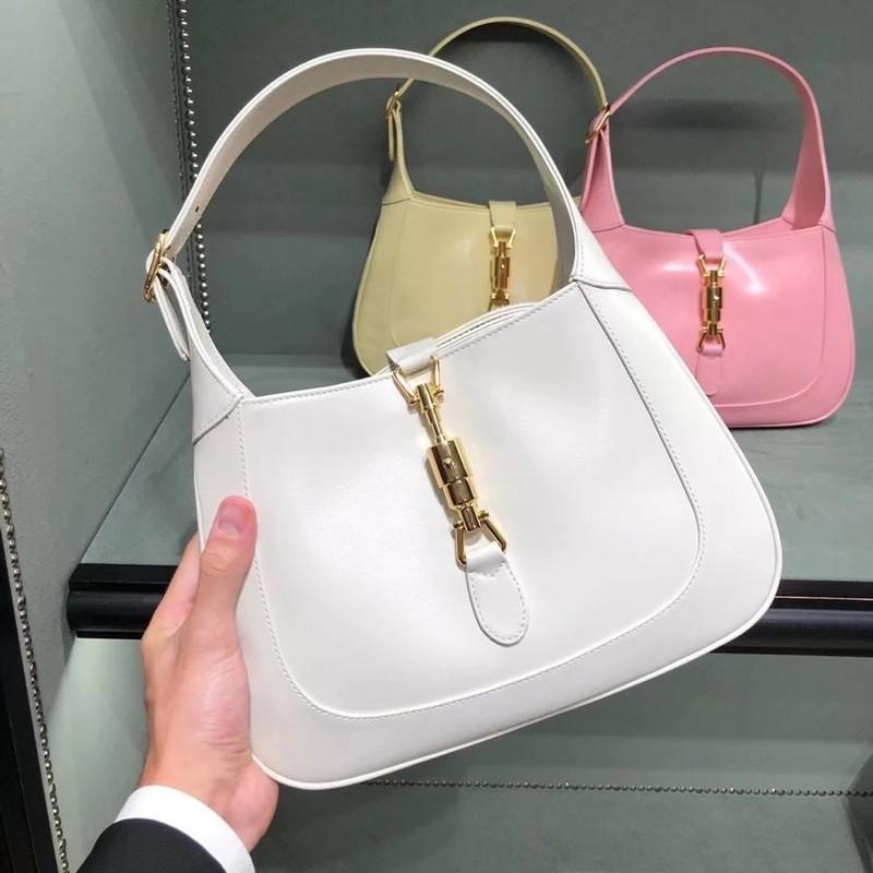 2026 Trendy Underarm Bag Genuine Leather Shoulder Handbag French Lock Clasp Womens Small