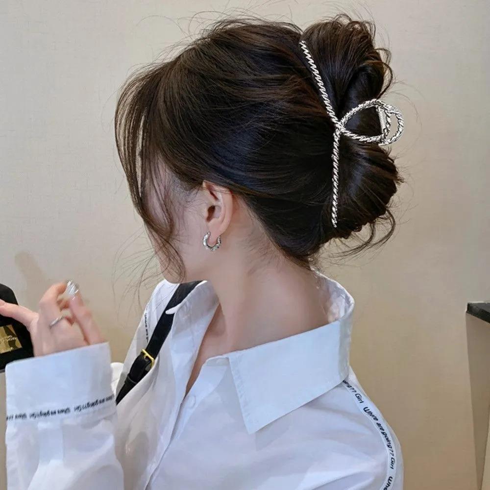 Twisted Updo Metal Half-Up Hair Clip Large