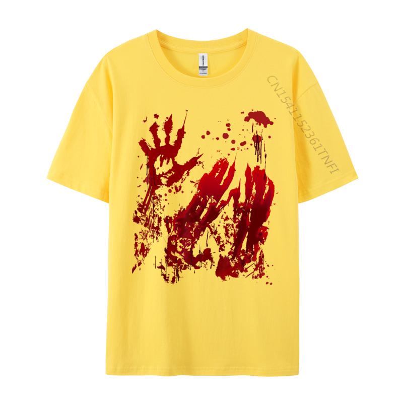 Bloody Red Blood Splatter Halloween Zombie Fashionable Luxury Designer T-Shirts Coupons Pure Cotton Mens T Shirt Simple Style