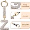 Personalized Alphabet Keychain with Sparkling Rhinestones Durable Alloy Jewelry Accessory for Fashionable Daily Use
