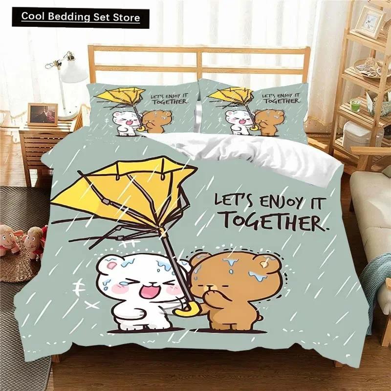 Kawaii Bubu and Dudu 3D Printing Anime Bedding Set Duvet Cover Comforter Bed Single Twin Full King Queen Size Bedding Set Kids
