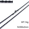 Hip-hop Style Vacuum Plating Black Titanium Steel Men's and Women's Winding Ladder Twist Necklace