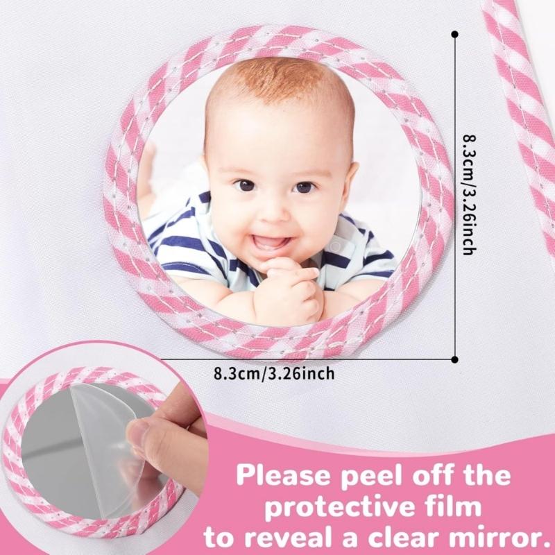 Bear Pattern Washable Baby Memory Book Album with Clear Photo Pocket and Safe Mirror for Capturing Preciously Moment