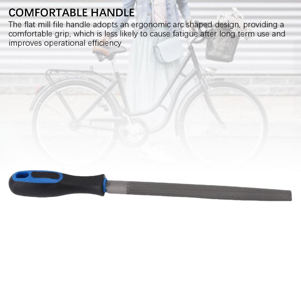 Ergonomic Handle Flat Mill File Non-Slip File Sharpening Tool  Bicycle Maintenance