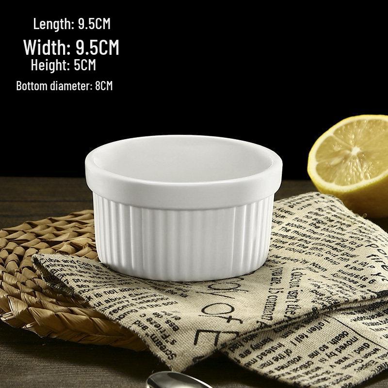 Pure White Ceramic Ramekin for Pudding, Baking, Desserts, and Ice Cream
