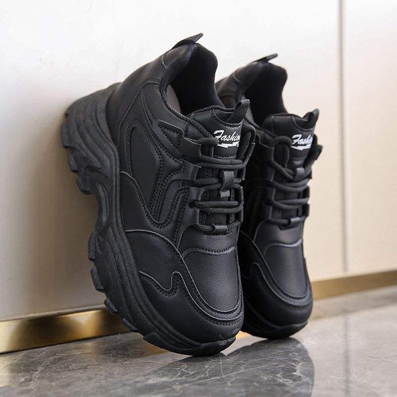 Treten auf Scheiße Papa Schuhe Damen Winter Samt Dicksohlig Füße Klein Höhe Weichsohlig Stoßdämpfend Laufschuhe
