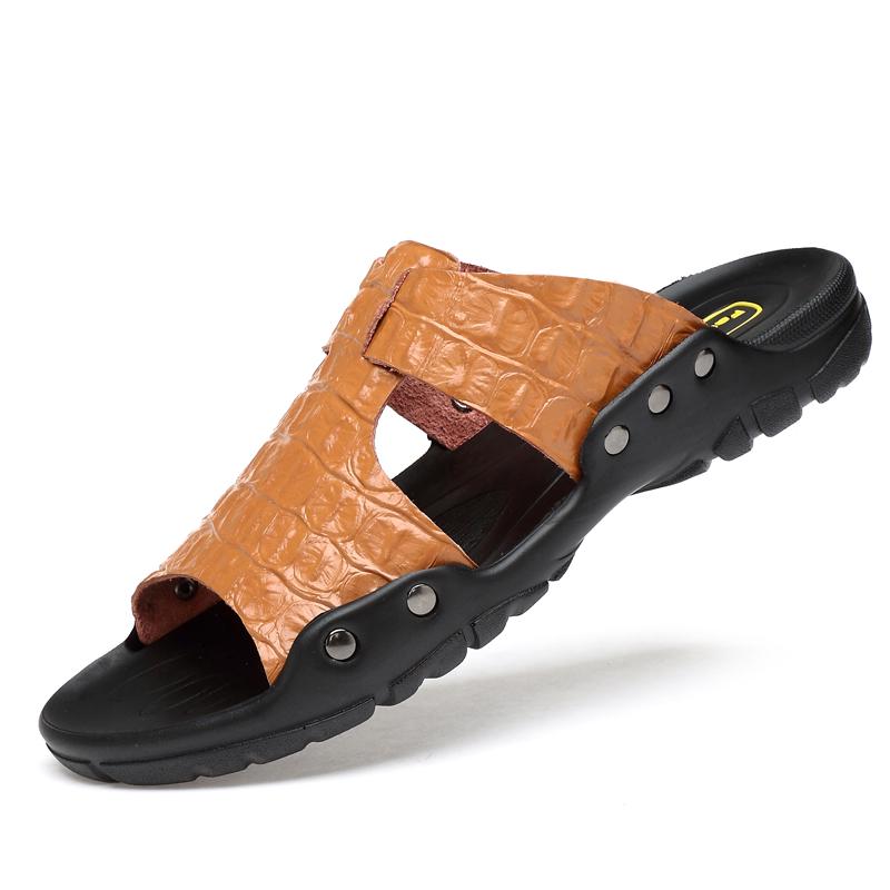 

Мужские сандалии с рисунком аллигатора Simply Wear 2024 Летние пляжные сандалии Кожаные сандалии Мужская дизайнерская обувь Дышащая повседневная обувь 50 жёлтый