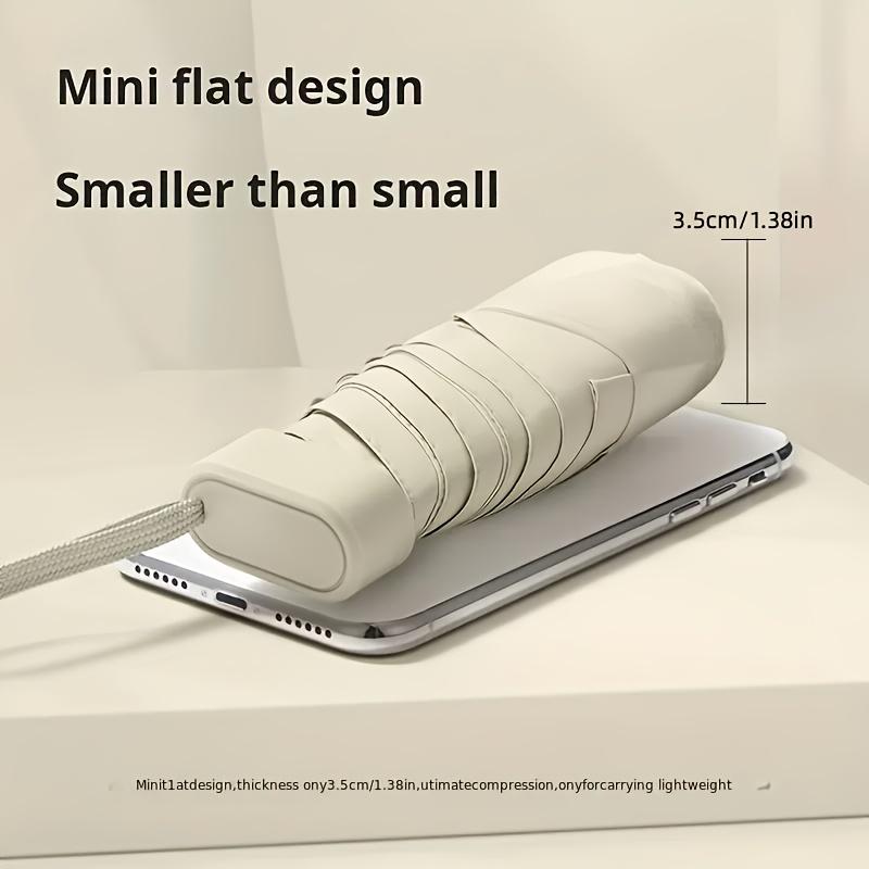 1set Ultra-Light Mini Pocket Umbrella with Case, Manual Open, Foldable 5-Fold Portable Sunshade, Fashion Cute Minimalist Design