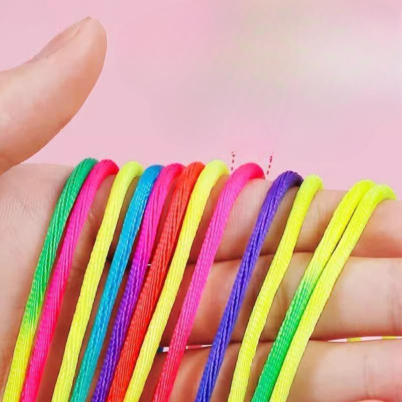 Children's Flower RopeStudent Rainbow Colored Rope Picking Flower RopeWeaving Flower Rope Toys