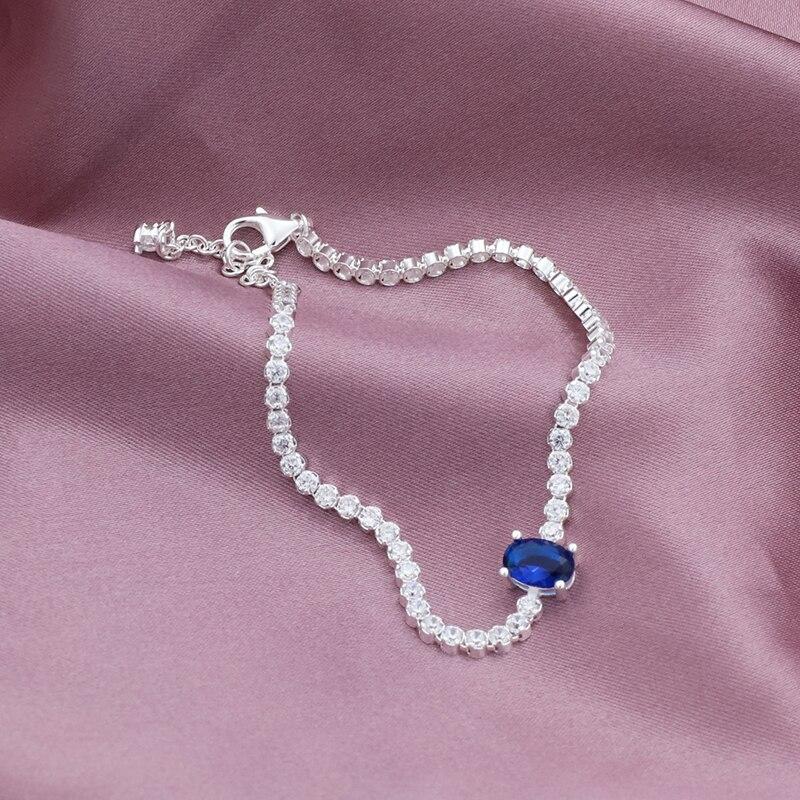 100 %925 Silver Material  Winter New Original Logo Shiny Love Heart Pav éTennis Bracelet Ladies Bracelet Fashion Jewelrygift