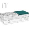 Modulares Stahlgittergehege mit Abdeckung für Kaninchen Nagetiere Kleintiere Innen Außen 220L x 85B x 70H cm Grün