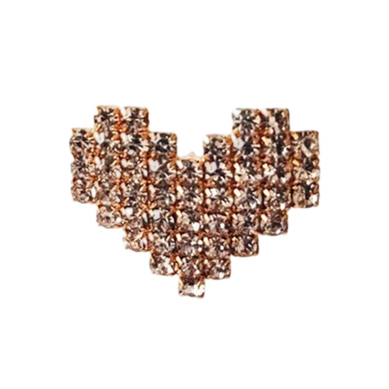 Creative Rhinestones Heart Shape Badge Pin Brooch Stylish Jewelry For Special Moment Lightweight Coat Decoration