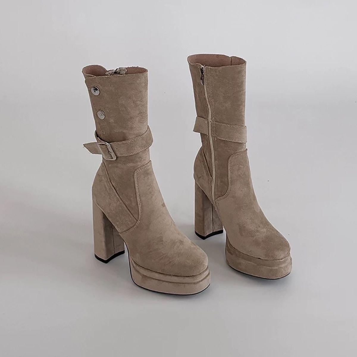 

Spice girl waterproof platform high-heeled boots children 2025 summer new absolutely unique child fashion versatile thick heel elastic thin boots 34