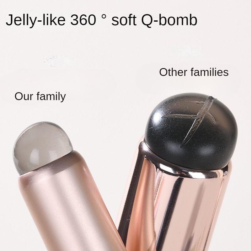 Silicone Lip Brush Lip Mud Lipstick Brush Lip Round Brush with Cover Concealer Brush Head Portable Blending Stick