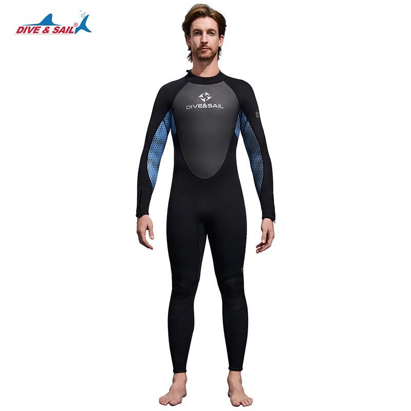 Diving Suit 3MM One-piece Long-sleeved Thick Warm Men's Cold-proof Snorkeling Surfing Swimsuit