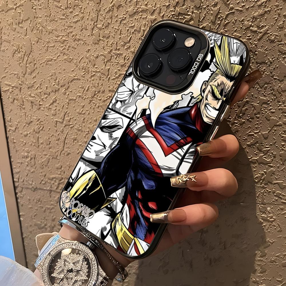 

Чехол для телефона Anime Academia All Might для 17 Air IPhone 16 Pro Max 15 14 Plus 12 13 X XS Max 11 Цветной Серебристый Чехол iPhone 16 Pro