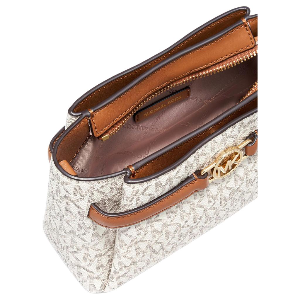 Michael Kors Mk Angelina Classic Monogram Vintage Commuter Shoulder Bag Women Shoulder Bag Vanilla-White 32F2GAQC1B-VANILLA