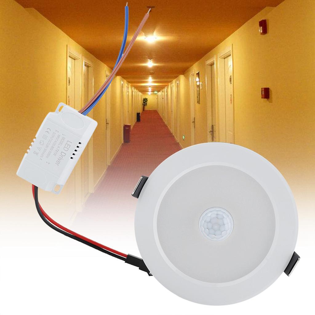 9w Round 18LED Infrared Sensor Downlight Human Body Induction Ceiling Light (cold White Light)