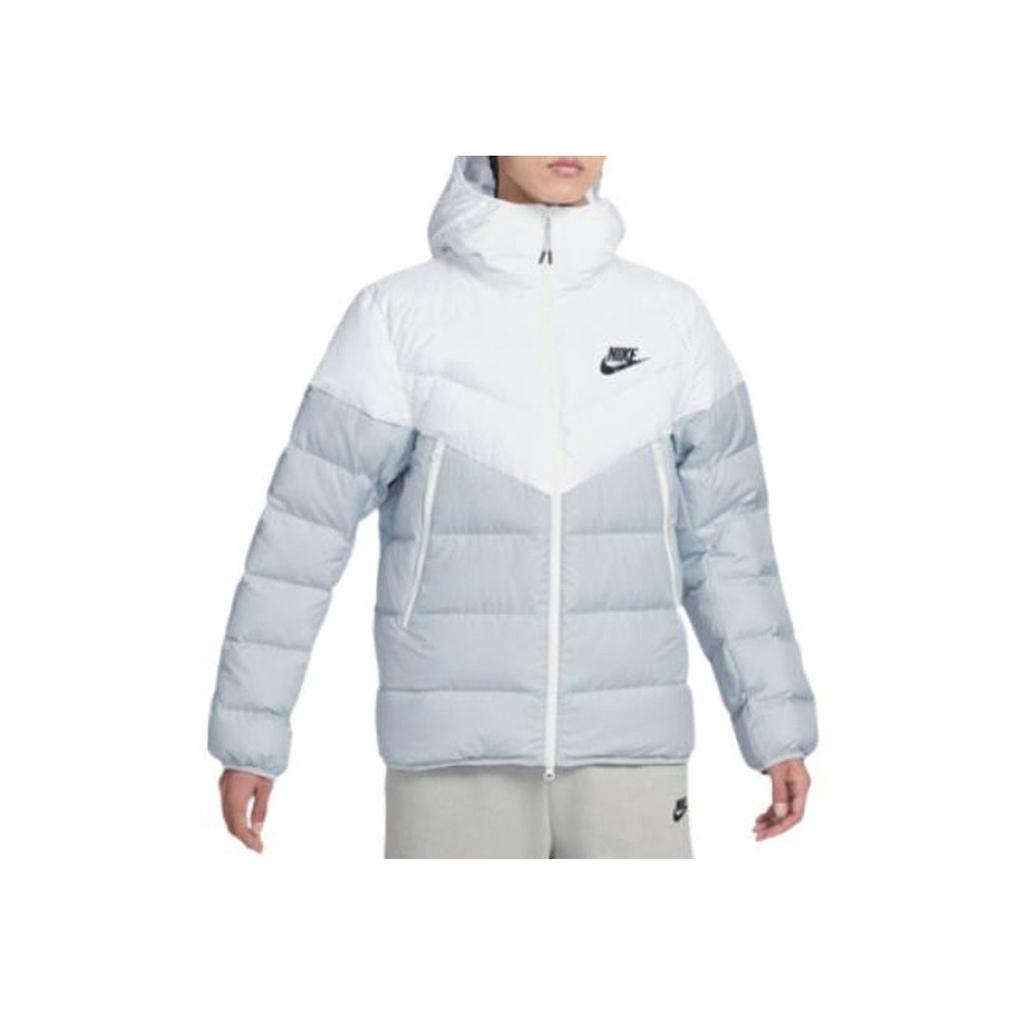 Nike Logo Zip-Up Hooded Down Jacket Men Outerwear White DV0754-100