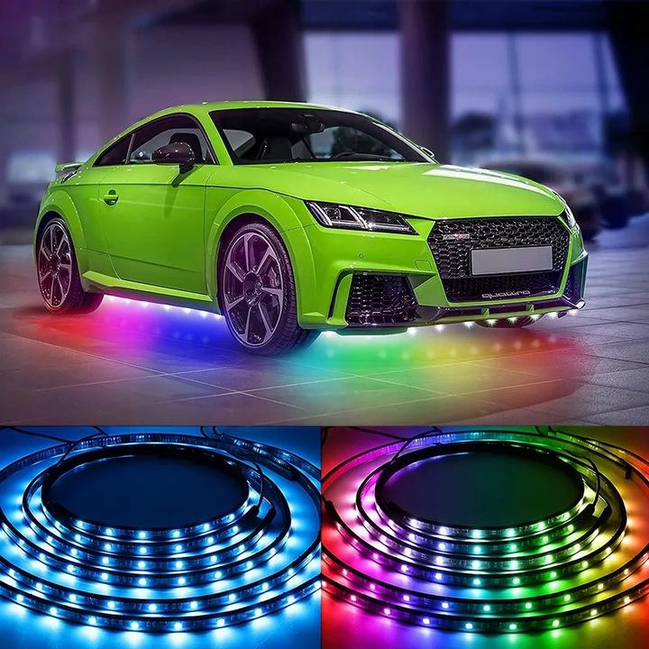 Światło Led Pod Samochód 120Cm Rgb Elastyczna Taśma Neon 30W App