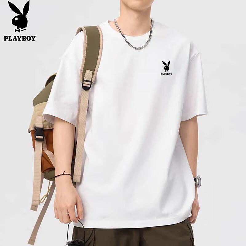 PLAYBOY Men s Pure Cotton Short Sleeve T-Shirt L