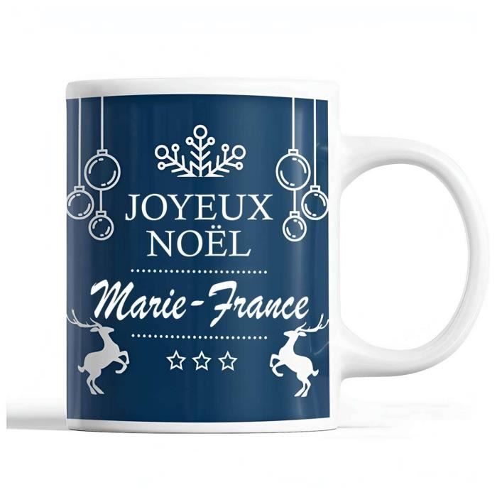 Mug - Noël Marie-France - Ceramic - Front/back Print - 325 Ml - Secret Santa Gift