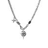 Titanium Steel Necklace Black Gemstone Star Hip-Hop Street Necklace for Men Niche Design High-End Clavicle Chain