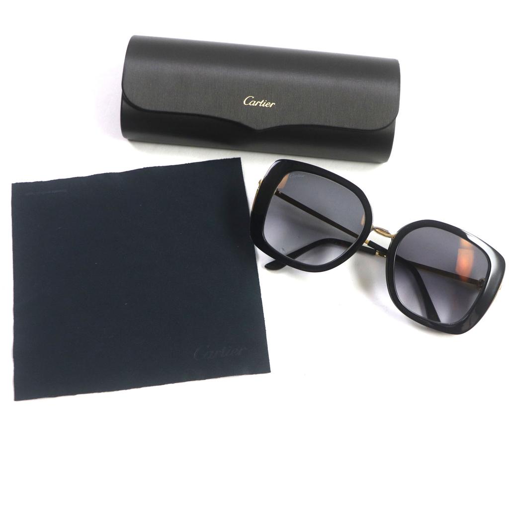 Very Good Cartier Sunglasses Trinity With Logo Black Mens CT0246S 001 Used