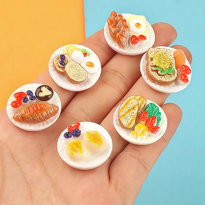 6 Adet Mini Dim Sum Tepsisi Kendin Yap Minyatür Manzara Peri Bahçesi Dekorları Aksesuarları Bebek Evi Süsleri
